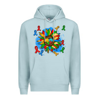 Blue Mist autism sunflower ribbon Premium Hoodie - AdoDesignShop