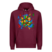 Burgundy autism sunflower ribbon Premium Hoodie - AdoDesignShop