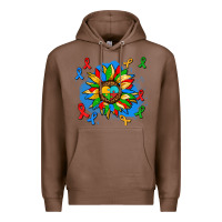 Chestnut autism sunflower ribbon Premium Hoodie - AdoDesignShop