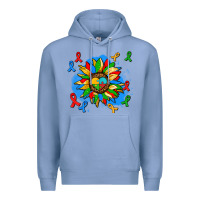 Colony Blue autism sunflower ribbon Premium Hoodie - AdoDesignShop