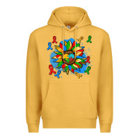 Mustard autism sunflower ribbon Premium Hoodie - AdoDesignShop