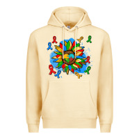 Pina Colada autism sunflower ribbon Premium Hoodie - AdoDesignShop