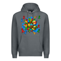 Rock autism sunflower ribbon Premium Hoodie - AdoDesignShop