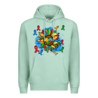 Seafoam autism sunflower ribbon Premium Hoodie - AdoDesignShop