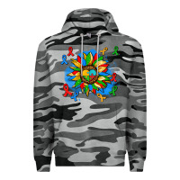 Slate Camo autism sunflower ribbon Premium Hoodie - AdoDesignShop