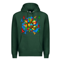 Sports Green autism sunflower ribbon Premium Hoodie - AdoDesignShop