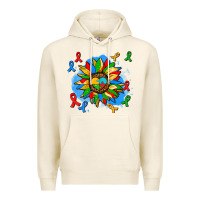 Tofu autism sunflower ribbon Premium Hoodie - AdoDesignShop