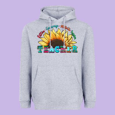 Teacher Sunflower Listen Encourage Motivate Inspir Heavyweight Hoodie Designed By Zillion Design Studio