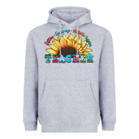 Heather Grey teacher sunflower listen encourage motivate inspir Heavyweight Hoodie - Zillion Design Studio