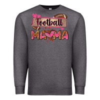 Charcoal Heather football mama with leopard Premium Sweatshirt - Zillion Design Studio