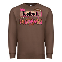 Chestnut football mama with leopard Premium Sweatshirt - Zillion Design Studio