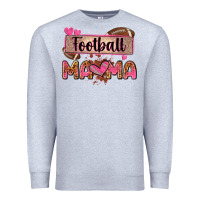 Heather Grey football mama with leopard Premium Sweatshirt - Zillion Design Studio