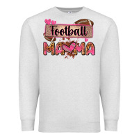 Oatmeal Heather football mama with leopard Premium Sweatshirt - Zillion Design Studio