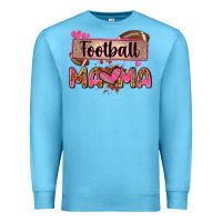 Ocean Blue football mama with leopard Premium Sweatshirt - Zillion Design Studio