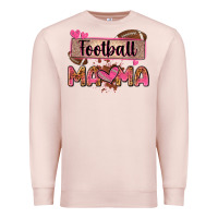Pale Pink football mama with leopard Premium Sweatshirt - Zillion Design Studio