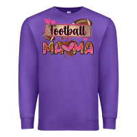 Purple football mama with leopard Premium Sweatshirt - Zillion Design Studio