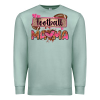 Seafoam football mama with leopard Premium Sweatshirt - Zillion Design Studio