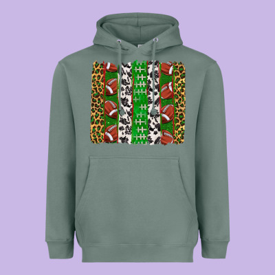 Heavyweight Hoodie football brush strokes
