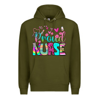 Army Green proud nurse Premium Hoodie - BundleAndBundleShop