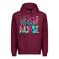 Burgundy proud nurse Premium Hoodie - BundleAndBundleShop