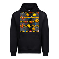 Black construction signs seamless pattern Urban Hoodie - BundleAndBundleShop