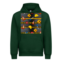 Forest Green construction signs seamless pattern Urban Hoodie - BundleAndBundleShop