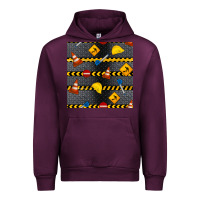 Mauve Wine construction signs seamless pattern Urban Hoodie - BundleAndBundleShop