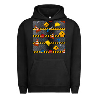 Pigment Black construction signs seamless pattern Urban Hoodie - BundleAndBundleShop