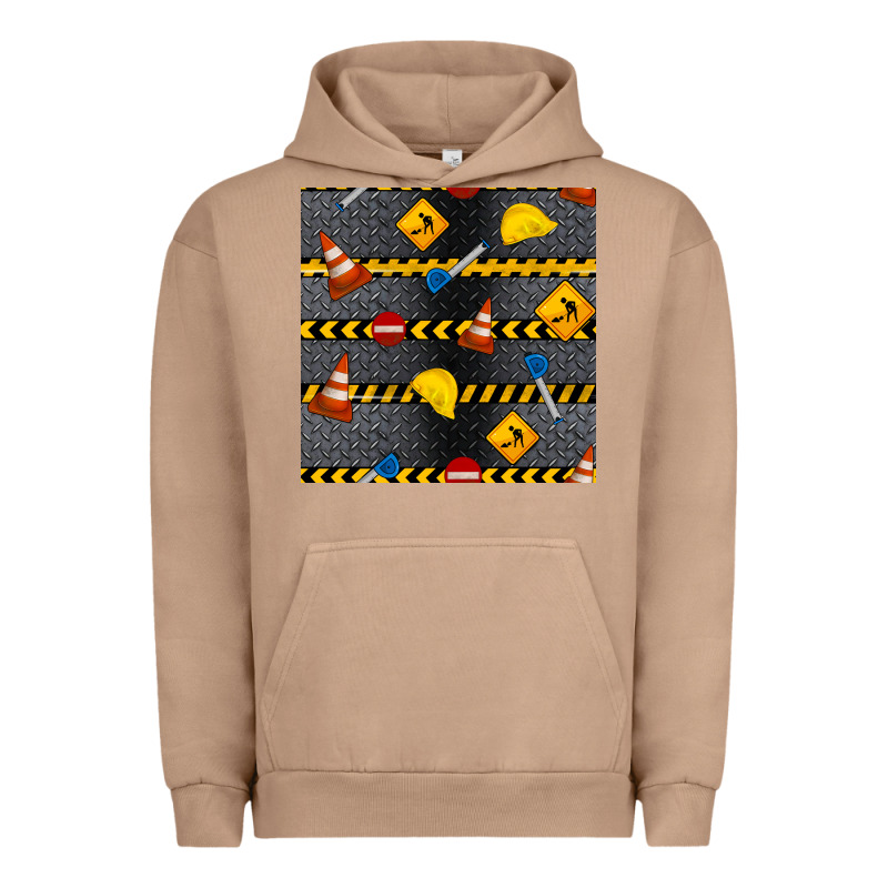 Construction Signs Seamless Pattern Urban Hoodie by BundleAndBundleShop | Teevron