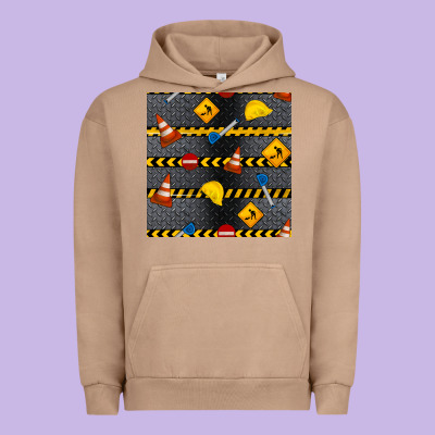 Construction Signs Seamless Pattern Urban Hoodie Designed By Bundleandbundleshop