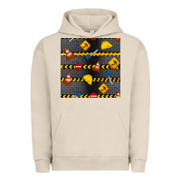 Pigment French Oak construction signs seamless pattern Urban Hoodie - BundleAndBundleShop