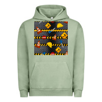 Pigment Oil Green construction signs seamless pattern Urban Hoodie - BundleAndBundleShop