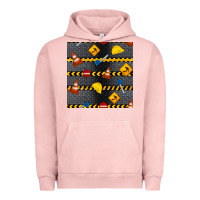 Pigment Salmon construction signs seamless pattern Urban Hoodie - BundleAndBundleShop