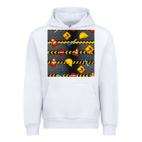 White construction signs seamless pattern Urban Hoodie - BundleAndBundleShop