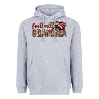 Heather Grey football grandma with leopard Heavyweight Hoodie - texasbilliewilder