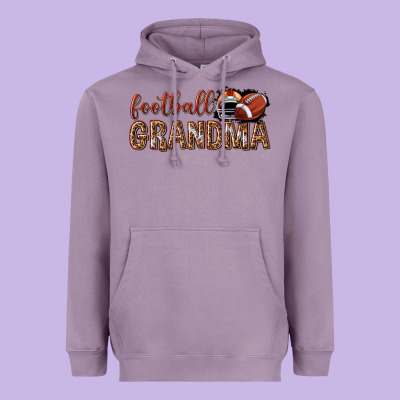 Heavyweight Hoodie football grandma with leopard