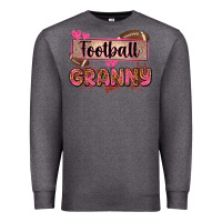 Charcoal Heather football granny with leopard Premium Sweatshirt - Zillion Design Studio