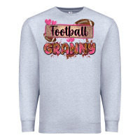 Heather Grey football granny with leopard Premium Sweatshirt - Zillion Design Studio