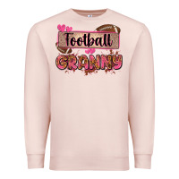 Pale Pink football granny with leopard Premium Sweatshirt - Zillion Design Studio