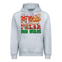 Heather Grey my pizza  my rules Urban Hoodie - AdoDesignShop
