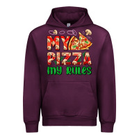 Mauve Wine my pizza  my rules Urban Hoodie - AdoDesignShop