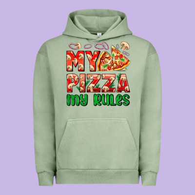 My Pizza  My Rules Urban Hoodie Designed By Adodesignshop