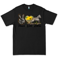 Black peace love zebra Premium Tee - LillyAllenDesigns