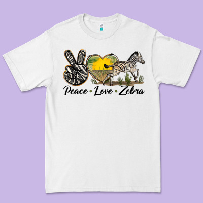 Peace Love Zebra Premium Tee Designed By Lillyallendesigns