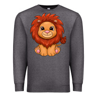 Charcoal Heather lion Premium Sweatshirt - texasbilliewilder