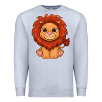 Heather Grey lion Premium Sweatshirt - texasbilliewilder