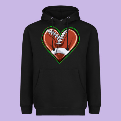 Heavyweight Hoodie football heart