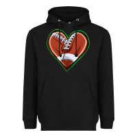 Black football heart Heavyweight Hoodie - texasbilliewilder