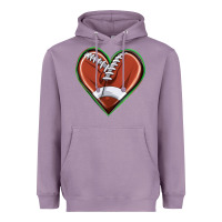 Lavender football heart Heavyweight Hoodie - texasbilliewilder