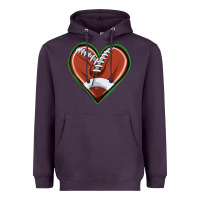 Plum football heart Heavyweight Hoodie - texasbilliewilder